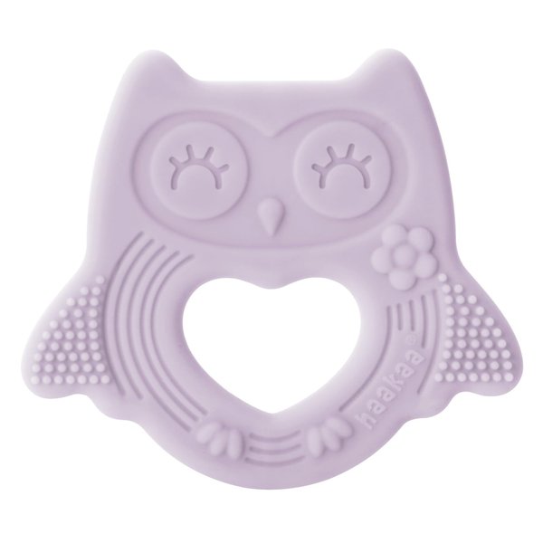haakaa Silicone Owl Teether,Food-Grade Smiling Teething Toy for Infants, Soft Chew Toys for Babies, BPA Free, Toy for 3 Months+ Lavender
