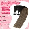 Sunny U Tip Hair Extensions Human Hair Ombre Prebonded Keratin Hair Extensions Utip Black Ombre Dark Brown Balayage Ash Blonde Utips Real Hair Extensions Hot Fusion Silky Hair 50g 20inch