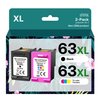 UTEFUL Remanufactured Ink Cartridges Replacement for HP Ink 63 63XL Compatible with OfficeJet 3830 4650 4655 5255 5258 5200 Envy 4510 4520 DeskJet 1110 3630 Printer (1 Black,1 Tri-Color)