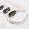 Pearl Headbands Vintage Artificial Pearl Headbands Hair Hoop Twisted Velvet Tie Beading Wide Hairband Hair Accessories Hair Barrettes for Women Lady - 2 Packs