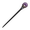Ebony Wood Chopstick Hairpin Hair Fork Crystal Amethyst Labradorite Handcraft Gift for Her