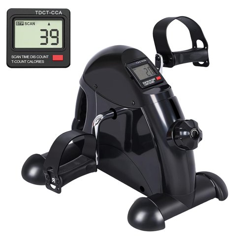 ALSO GO Mini Multi-Function Stepper, Exercise Bike, Digital Under Desk Bike with LCD Screen Display, Pedal Exerciser Peddler for Leg Arm and Knee for Elderly