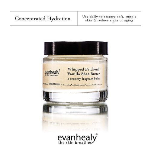 evanhealy Whipped Patchouli Vanilla Shea Butter | Organic Handcrafted Shea Butter | Skin Moisturizer for Face & Body