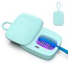 Toothbrush Covers, Portable Toothbrush Holder with Cleaning Light, Rechargeable Travel Toothbrush Box Case with Holder for Household and Travelling or Business Trips (Blue)