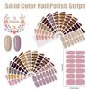 JERCLITY 336 Pieces 24 Sheets Classic Retro Solid Color Nail Polish Strips Glitter Nail Wraps with Nail File Self-Adhesive Dark Nail Stickers Full Nail Wraps for Women Girls Nail Art