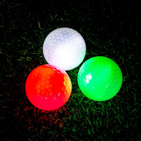 THIODOON Glow in The Dark Golf Balls Light up Led Golf Balls Night Golf Gift Sets for Men Kids Women 3 Pack (Red& Green& White)