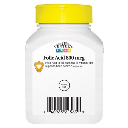 21st Century Folic Acid 800 mcg Tablets, 180-Count (Pack of 2)