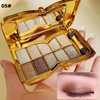 Ewinxin 10 Colors Glitter Eyeshadow Palette, Fine Pressed Shimmer Eye Shadow Powder Pallet, Diamond Bright Makeup Set for Women (Color #5)