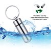 12 Pieces Portable Pill Case First Aid Pill Container Mini Pill Container Waterproof Aluminum Keychain Pill Case Keychain for Medications, Vitamins and Supplements (Black and Silver)