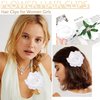 Atoden White Rose Hair Clip, Flower Rose Clips for Hair, Floral Hair Pins Rose Flower Brooch Mexican Decorative Headpieces for Women Girls Bridal Wedding Hair Accessories