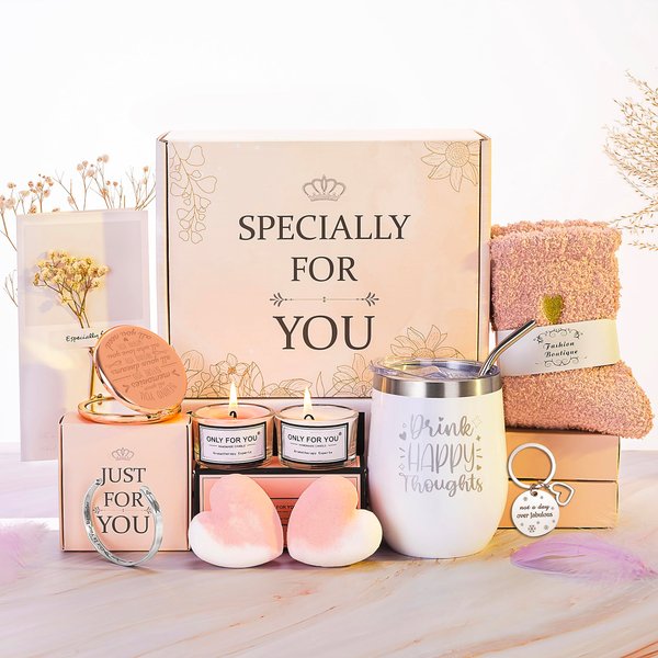 Jimi&Jimu Birthday Gifts for Women – Luxurious Gift Basket Self Care Gifts for Women – Premium SPA Gifts for Women for Sister, Best Friend, Birthday Gifts for Mom, Thank You Gifts