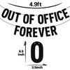 Black Glitter Out of Office Forever Banner, Officially Retired/Happy Retirement, Funny Retirement Party Decorations Supplies