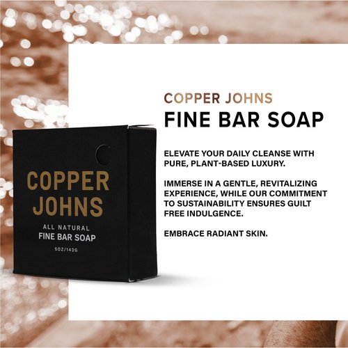 Copper Johns | Bar Soap | For Both Beard & Body | Made with Natural Oils and Organic Shea Butter | Arctic Powder | 5 oz