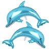 2 Pcs Dolphin Shape Splash Giant Foil Mylar Balloons Birthday Party Decorations Kids Gift