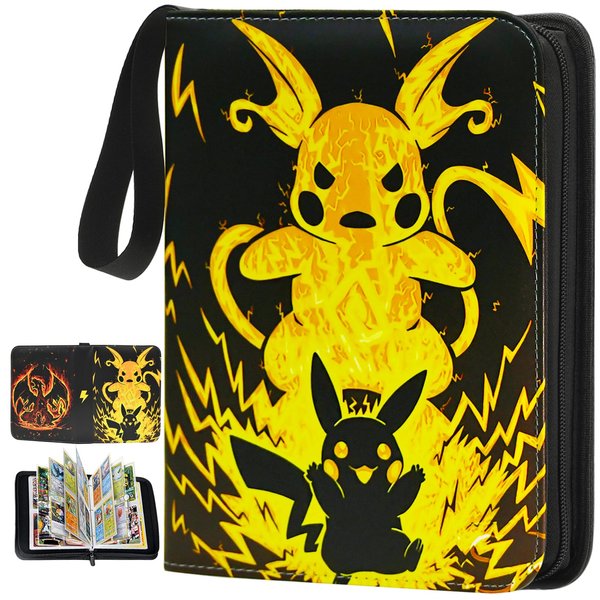 4-Pocket Card Binder and Cards Holder, Trading Binders for Card Games Collection Case Book Fits 400 Cards with 50 Removable Sleeves Display Storage Carrying Case