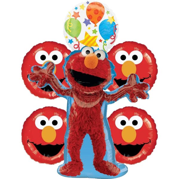 Anagram Elmo Birthday Party Supplies 6pc Balloon Bouquet Decorations