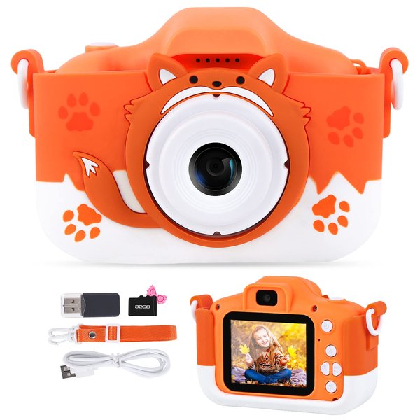 Kids Camera for Boys Girls, 1080P HD Digital Video Camera with 32GB SD Card for Toddlers, Birthday Easter Gifts for Kids 3-12, Cute Kids Toys Portable Little Girls Boys Gifts for 3 4 5 6 7 8 Years Old