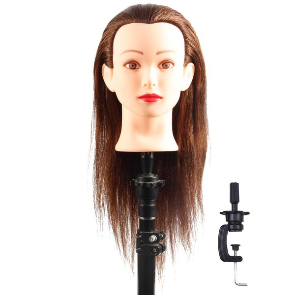 Zenyinfa Mannequin Head Training Practice Head Doll Head for Hairdresser Professional Cosmetology Head Salon Practicing Head Manikin Head with Clamp stand. (C)