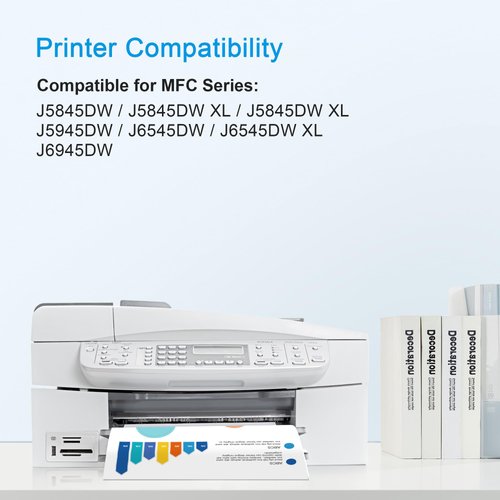 LC3037XXL BK/C/M/Y Ink Cartridges High Yield LC3037 Replacement for Brother LC 3037XXL LC-3037XXL to use with MFC-J5845DW MFC-J5945DW MFC-J6945DW Printer(4 Pack)