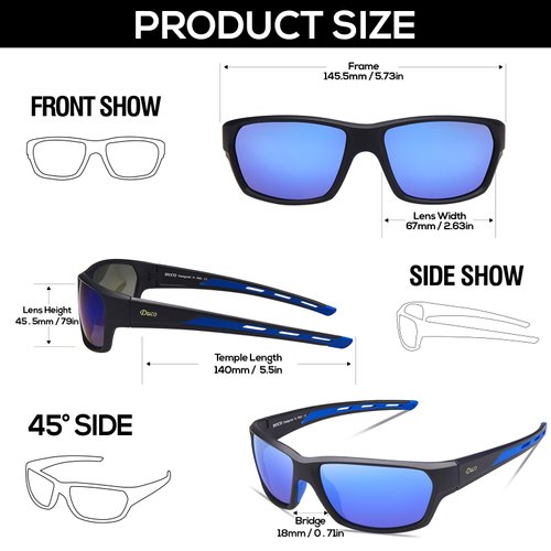 DUCO Sports Polarized Sunglasses Men TR90 Cycling Running Fishing Driving Baseball Sunglasses 6201