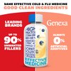 Genexa Kids' Cold & Flu Multi-Symptom Relief, Dye Free, 0% Artificial Additives, Children's Liquid Pain, Fever and Cough Medicine, for Kids 4-11, Delicious Organic Blueberry Flavor, 4 fl oz