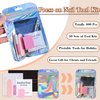 50 Set Press On Nail Tool Prep Kit for Nail Salon Business, Disposable Manicure Kit with Nail File, Buffer, Nail Glue, Prep Pad, Instruction Card, Adhesive Nail Tabs, Wood Stick, Holographic Bag (A)