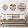 Funny Wood Wall Clock Lake is Happy Place Easy to Use Rustic Round Wooden Clock Easy to Read Stylish Wall Wood Clock Countryside Wall Hanging Art for Lake House Dining Room Study Decor