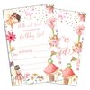 Sahjzk Magical Garden Princess Style Fill-In Birthday Invites(4"x6"), Fairy Birthday Invitations with Envelopes(20-Pack), Birthday Party Supplies for Girls, Teen, Kids-A14