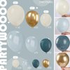 PartyWoo Blue and Gold Balloons, 140 pcs Boho Blue and Chrome Gold Balloons Different Sizes Pack of 18 Inch 12 Inch 10 Inch 5 Inch for Balloon Garland Arch as Birthday Decorations, Party Decorations
