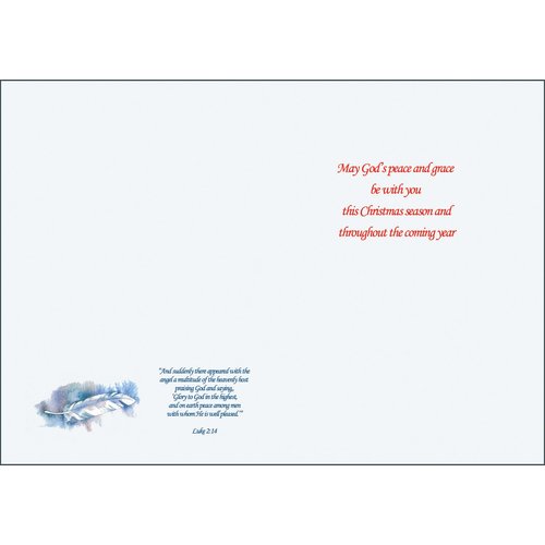 Christmas Wings of Peace - Glory to God Holiday Seasons Christmas Greeting Cards - Boxed Set of 18 Cards and Matching Envelopes