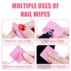 NXJ INFILILA 1080PCS Lint Free Nail Wipes Kit - Pink Gel Nail Polish Remover Set With 1PCS Acetone Pump Dispenser Bottle 200ml(6.8oz) for Professional Soak Off Gel Nail Polish Nail Remover