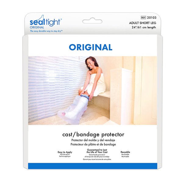 Brownmed - Seal-Tight Original Cast & Bandage Protector - Waterproof Adult Leg Cast Cover for Shower & Swimming - Foot Cover & Shower Bag for Leg Cast - Adult Short Leg