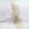 melody wig Long Blonde Straight Lace Front Wigs #60 Platinum Blonde Natural Heat Resistant Synthetic Hair Half Hand Tied Wigs Pre Plucked 150% Density