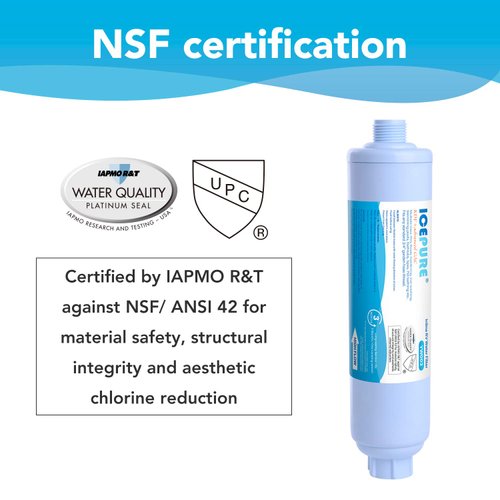 ICEPURE Inline Water Filter for Hose on RV Garden Pool Camper Marine Boat for Drinking, Car Washing, Gardening, Planting, Spa, Reduces Chlorine, Bad Taste, Odors, with 1 flexible hose protector, 1PACK