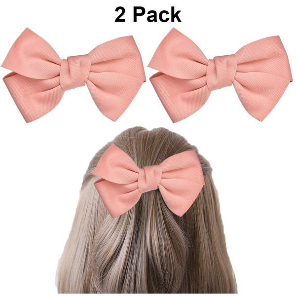 Bow Hair Clips Bowknot Barrette Headband Hairband Christmas Women Girls Kids Headdress Headwear Headpiece Party Decoration Cosplay Costume Hair Bands Cute Handmade Hair Accessories 2 Pack Pink