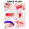 Kalolary 20PCS Semi Cured Gel Nail Polish Strips, Red Adhesive Full Wrap Gel Nail Art Sticker, Waterproof Gel Nail Wrap Stickers with Nail File and Stick（UV/LED Lamp Required）