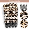 Amaxiu 7pcs Rhinestone Hair Comb, French Twist Flower Hair Combs Acrylic Diamond Hair Slides Plastic 16 Teeth Fancy Side Combs Wedding Bridal Jewelry Hair Clips Hair Accessories for Women Girls