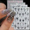 8pcs Metallic Silver Butterfly Nail Stickers 3D Laser Black Butterfly Nail Decals Aurora Butterfly Nail Art Stickers Pink Butterfly Stickers for Nails DIY Butterflies Nail Sticker Women Nail Supplies