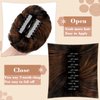 Leterly Messy Bun Hair Piece, Claw Clip Hair Bun Hairpieces Thick Updo Scrunchies Ponytail Hair Extensions Synthetic for Women Dark Brown Mix Light Auburn