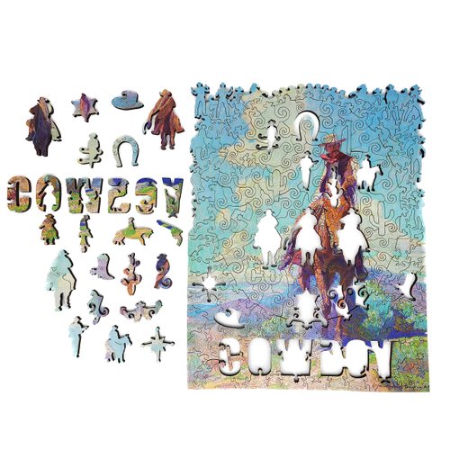 Wooden Puzzle for Adults - Uniquely Shaped Pieces - Made in The USA by FoxSmartBox - 190 Pieces - The Trail Foreman