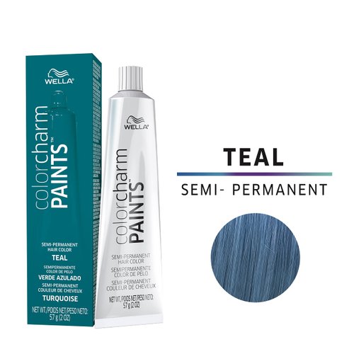 WELLA Color Charm Paints Semi-Permanent Hair Dye for Temporary Hair Color, Intermixable Shades, Teal
