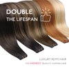 WENNALIFE Genius New Weft Hair Extensions Real Human Hair, 16" 50g Chocolate Brown Sew in Hair Extensions Natural Luxury Remy Human Hair Extensions for Women Straight Invisible Extensiones de Cabello