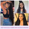 Human Braiding Hair 1 Bundle 100g Deep Water Wave Bulk Human Hair for Braiding No Weft 10A Brazilian Virgin Curly Human Hair Extensions for Boho Braids Wet and Wavy (Natural Black, 16Inch)