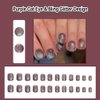 ANDGING Purple Cat Eye Press on Nails Short Square Glue on Nails with Bling Glitter Design Fake Nails for Wedding Birthday Manicure Acrylic False Nails Women 24Pcs Gel Stick on Nail with Glue ADG88L