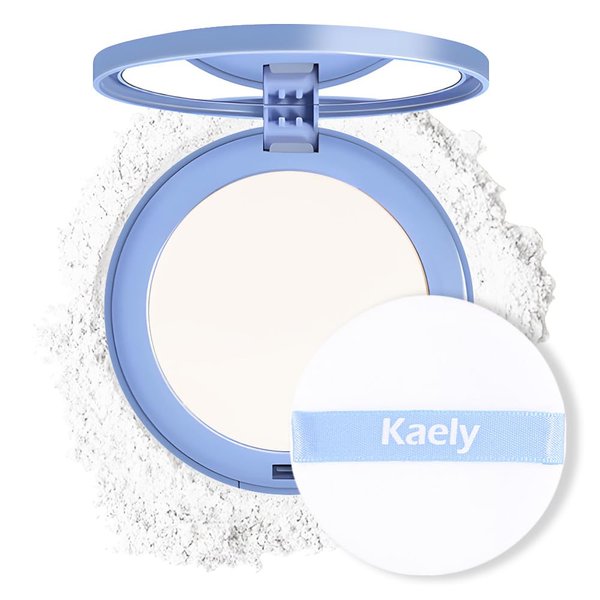 Kaely Oil Control Pressed Powder,Matte Setting Powder Compact,Face Finishing Powder Makeup,Long Lasting Waterproof Powder Foundation,polvo compacto de maquillaje,Lightweight,Vegan,23AD White