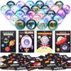 Hungdao 28 Pcs Valentine's Day Gift Card with Space Bouncy Balls Bulk Valentine's Greeting Cards Bouncing Ball Favors for Valentine School Classroom Exchange Gift