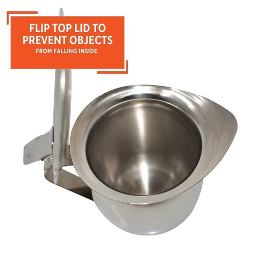 IMUSA USA Stainless Steel Creamer with Cover, 10oz, 10 ounces, Silver