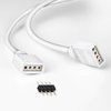 Nelyeqwo 2 Pack 5M 16.4ft RGB Extension Cable LED Strip Connector 4 Pin Solderless Strip Jumper Cables Kit with 4 Pack 4 Male Pin Connector for 5050 3528 RGB LED Strip Light
