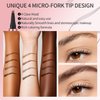 Eyebrow Pencil,3D Microblading Eyebrow Tattoo Pencil 4 Fork Tip,Eye Makeup Long-Lasting Waterproof & Smudge-proof Natural Eyebrow Hair Eyebrow Pencil (3#grey)