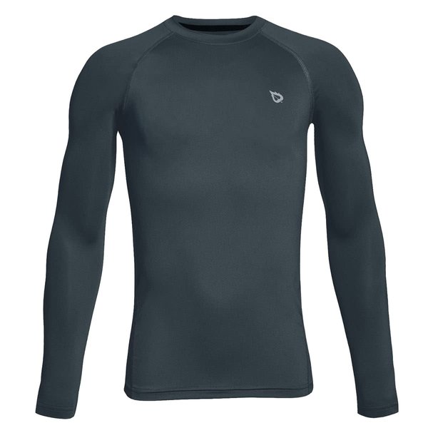 BALEAF Boys Compression Shirt Long Sleeve Youth Undershirts Kids Football Baseball Baselayer Cold Gear Quick Dry Grey Size XS